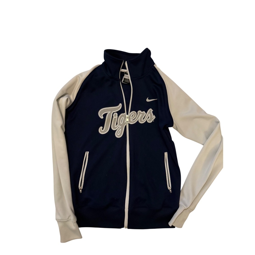 Nike Detroit Tigers Womens Navy Blue White Full Zip Track Jacket Medium MLB